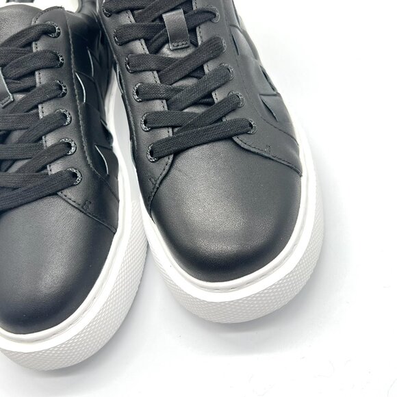 JSLIDES Womens Size 8.5 Dede Black Woven Leather Platform Sneakers‎ Shoes - Picture 5 of 13